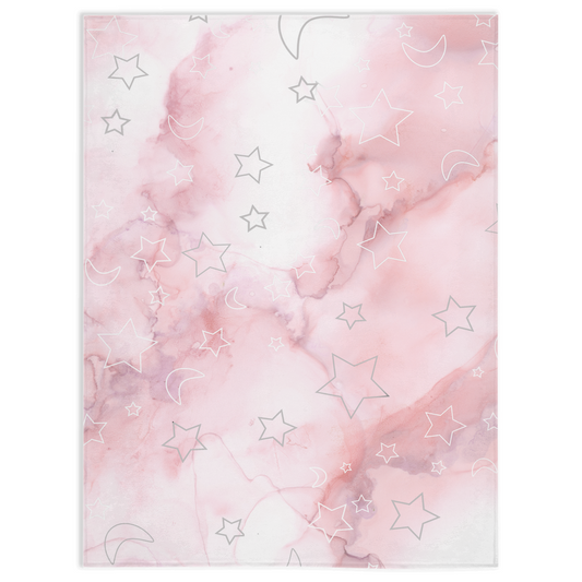 Pink Marble Sky Minky Blanket