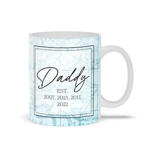 Daddy Est. Year World Traveler Mug