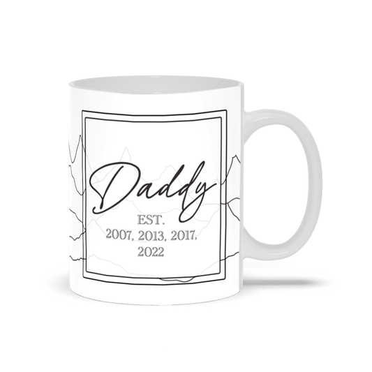 Daddy Est. Year Mountain Line Mug