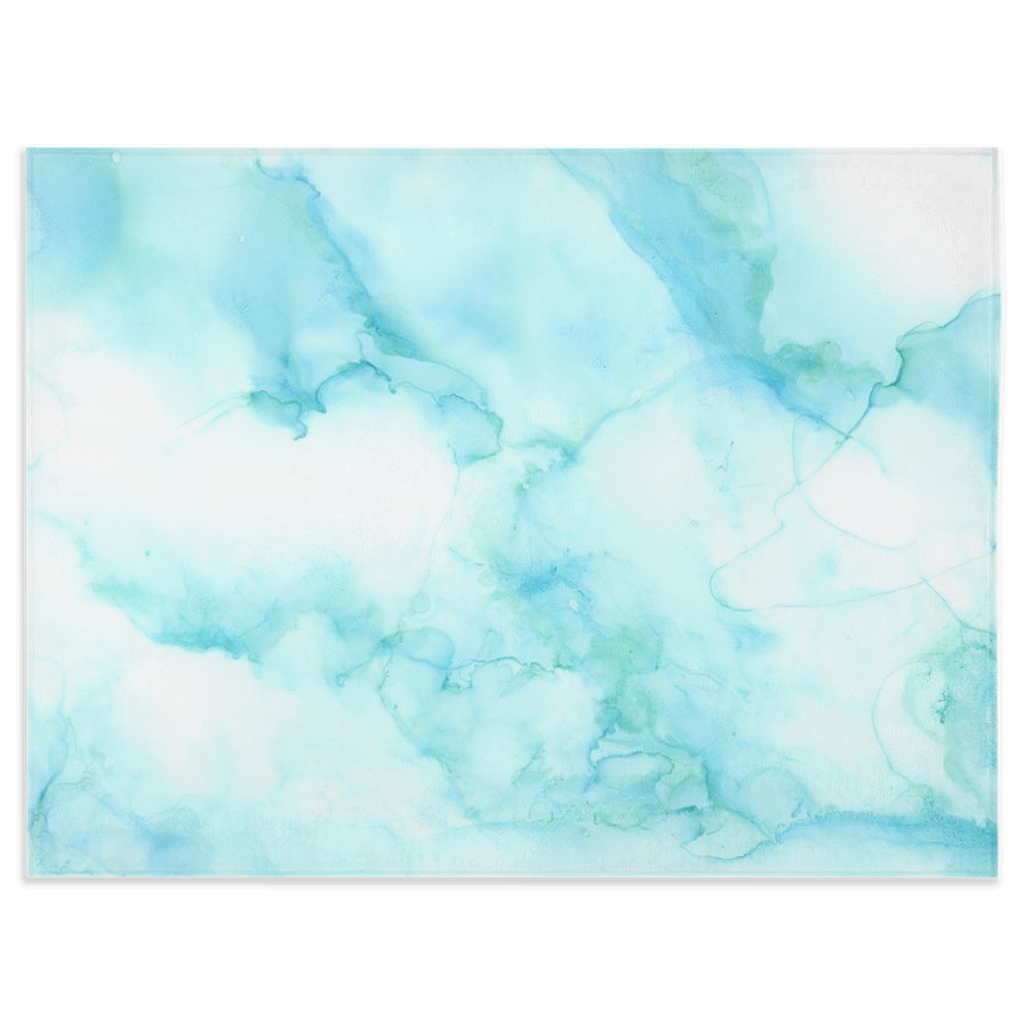 Marble Minky Blanket Turquoise Plain and Custom