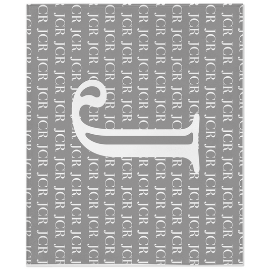 Custom Monogram Minky Blanket Grey