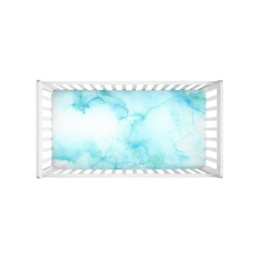 Marble Crib Sheet Turquoise Custom or classic