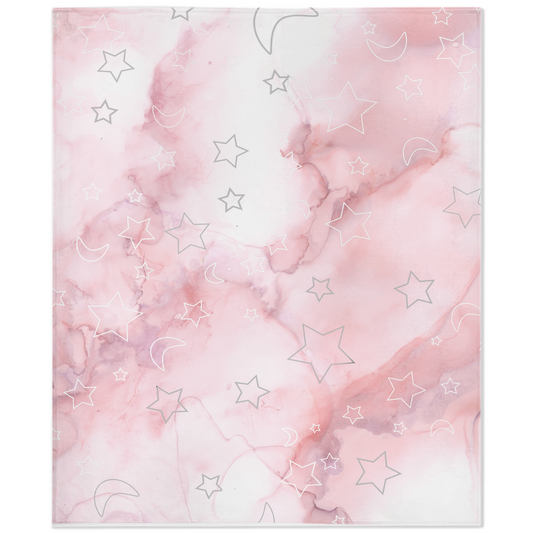 Pink Marble Sky Minky Blanket