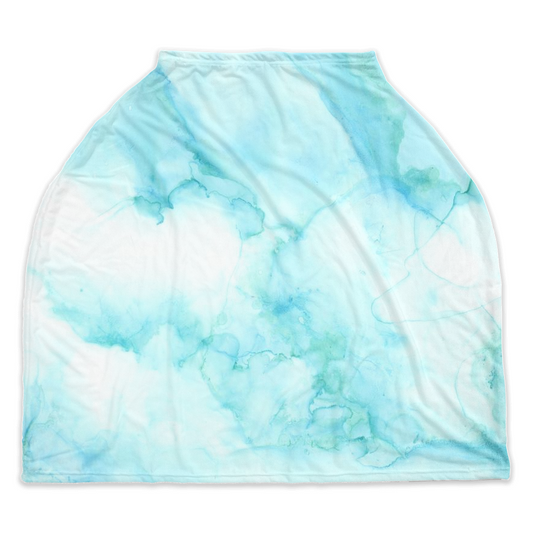 Marble Nursing Carseat Cover Turquoise