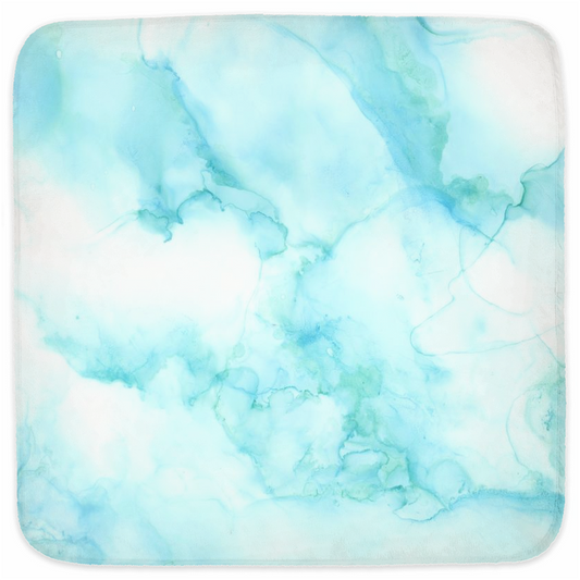 Marble Hooded Baby Towel Turquoise