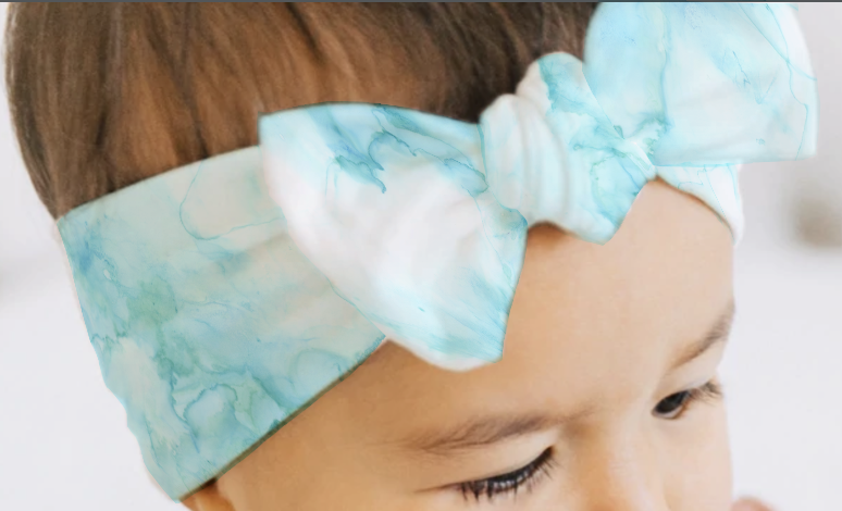 Marble Turquoise Infant Headband
