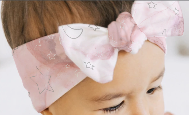 Pink Marble Sky Infant Headband