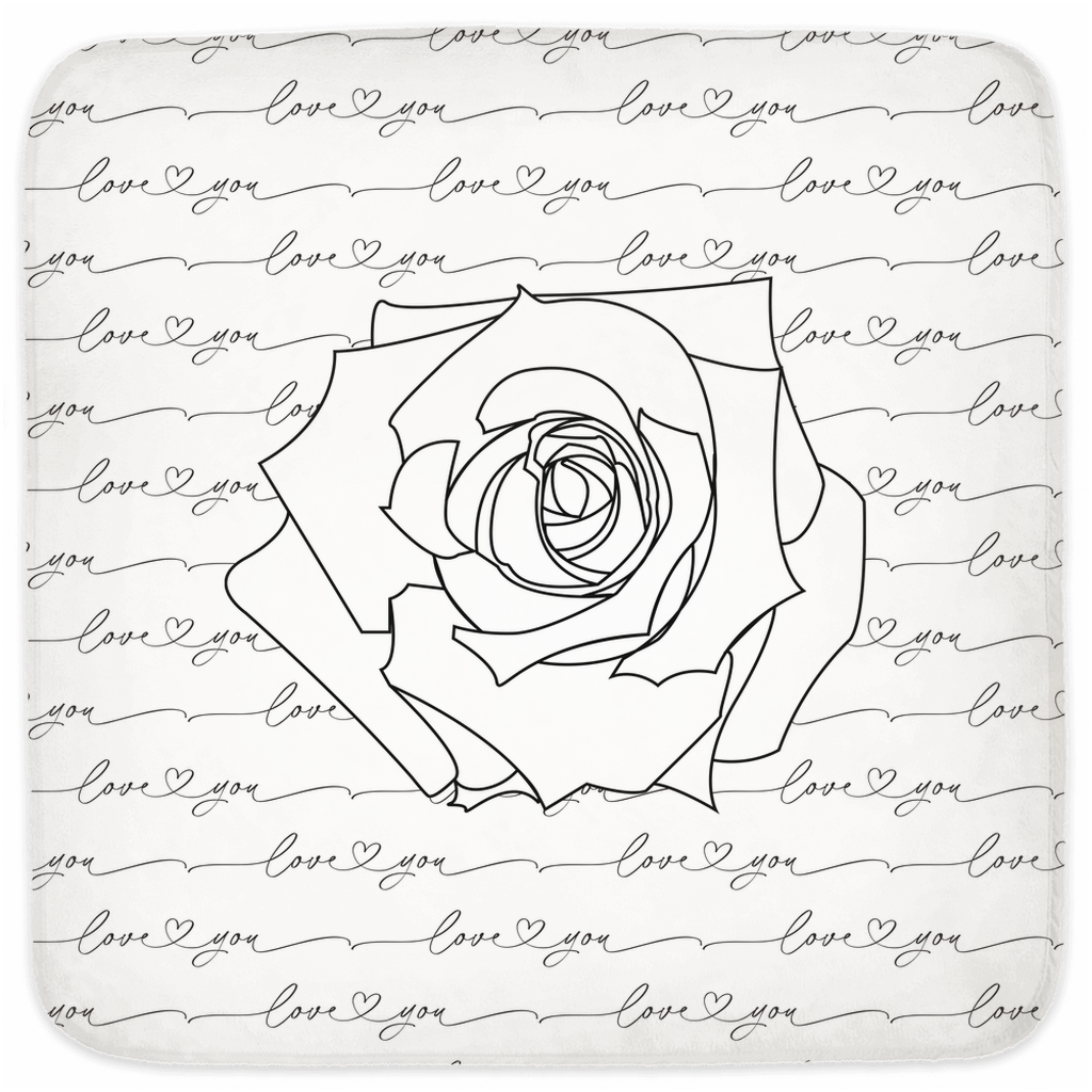 Rose Love You Hooded Baby Towel