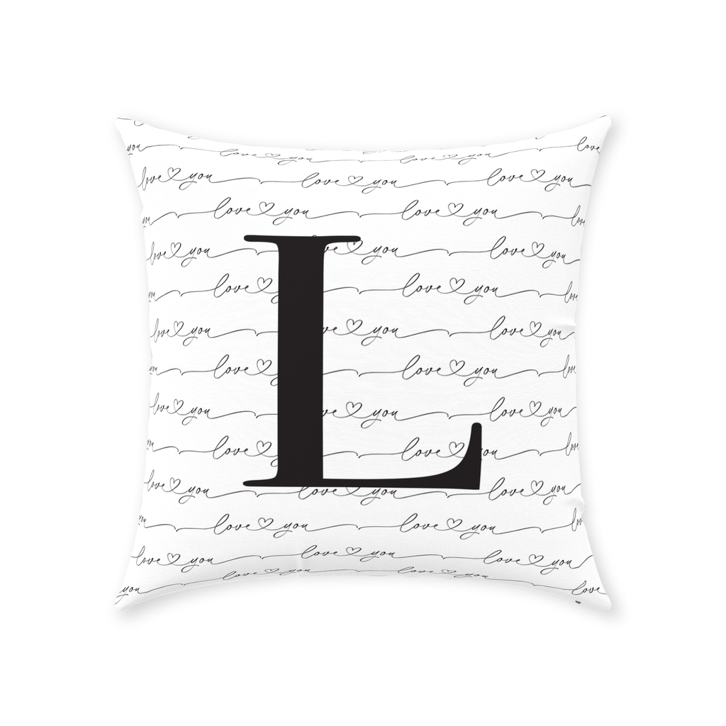 Love You Custom Initial Throw Pillows