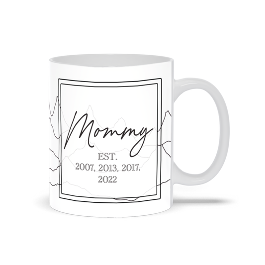 Mommy Est. Year  Mountain Line Mug