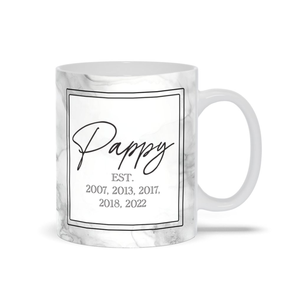Pappy Est. Year Grey Marble Mug