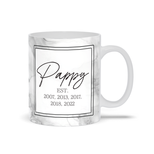 Pappy Est. Year Grey Marble Mug